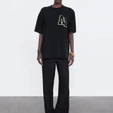 Lili Tee Letterman in Black Anine Bing