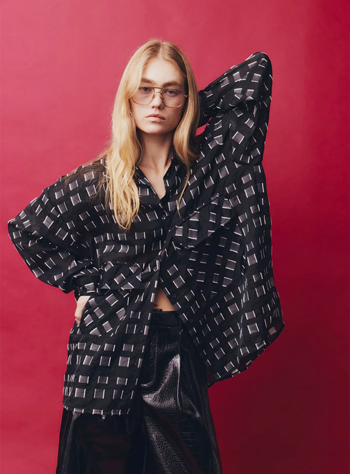 Knox Shirt in Black Blanca