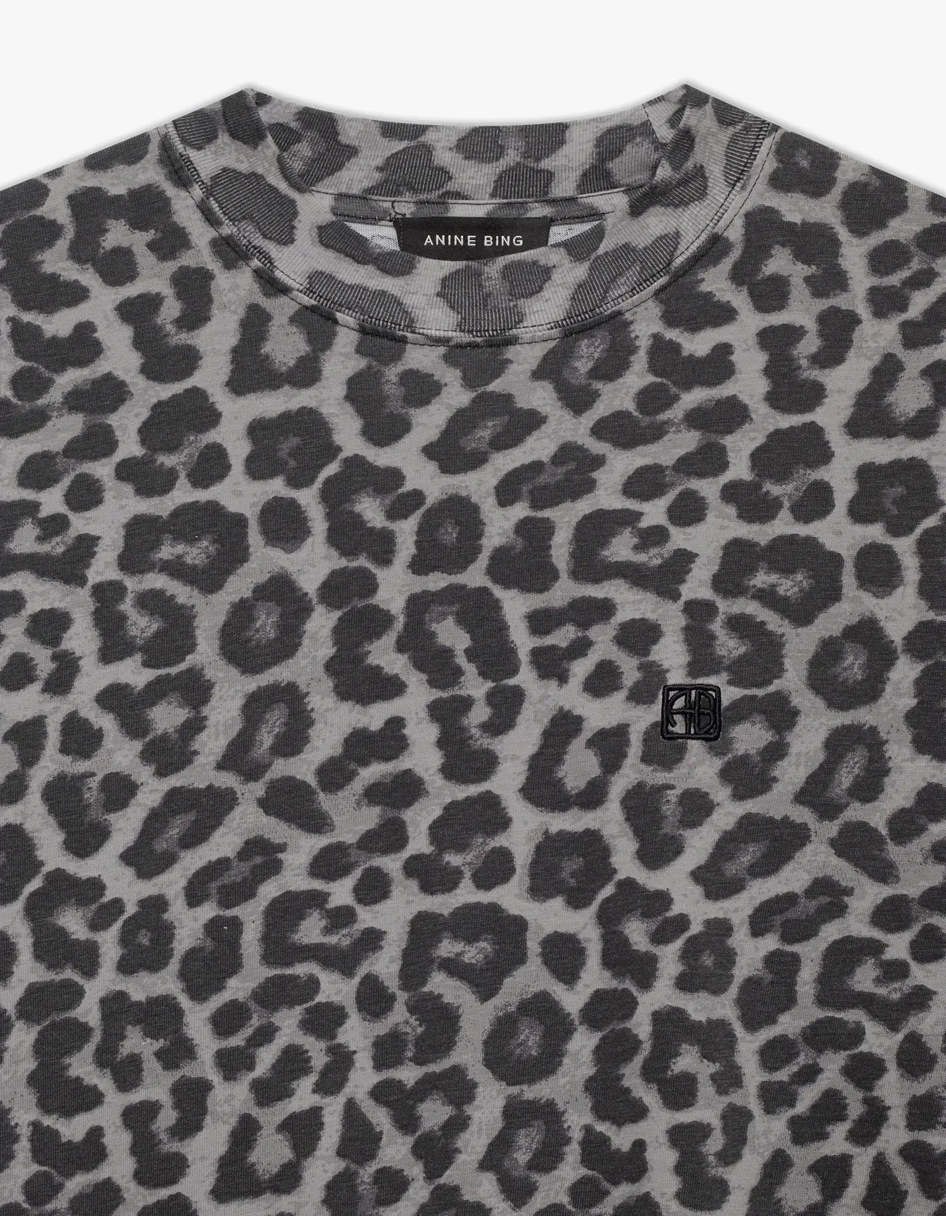 Cohen Tee in Grey Leopard Anine Bing