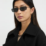 Prada Rectangular Metal Sunglasses Prada