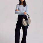 Mischa Baguette Bag in Python Brie Leon