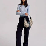 Mischa Baguette Bag in Python Brie Leon