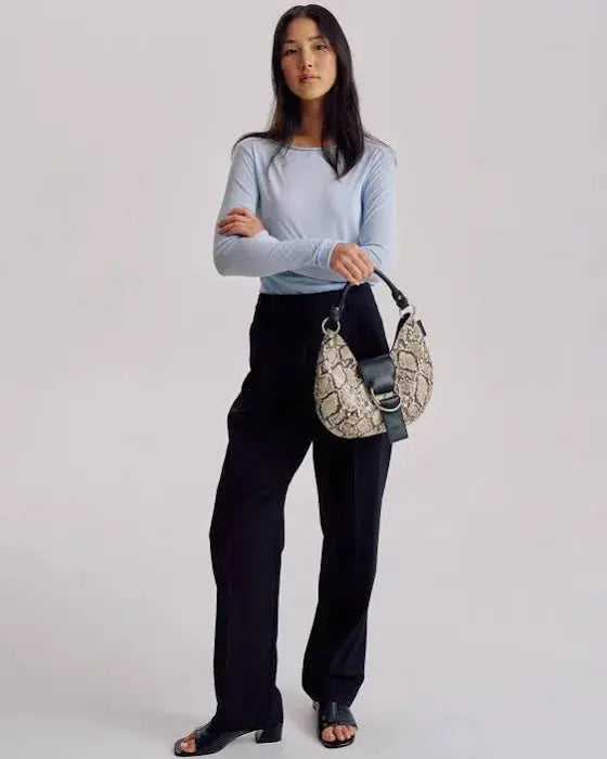 Mischa Baguette Bag in Python Brie Leon