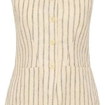 Emma Vest in Cream Pinstripe Posse