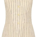 Emma Vest in Cream Pinstripe Posse