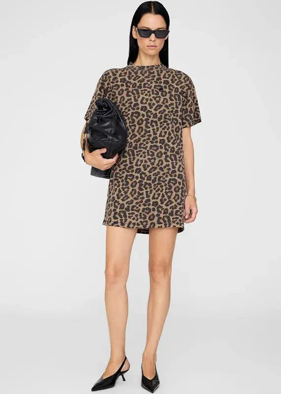 Beth Mini Dress in Leopard Anine Bing