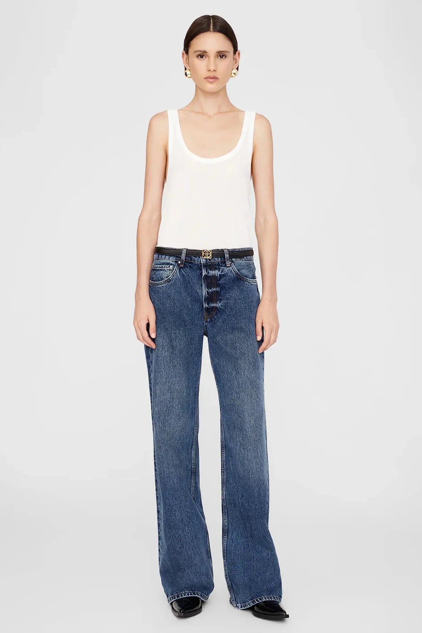 The Hugh Jean in Dark Indigo Anine Bing