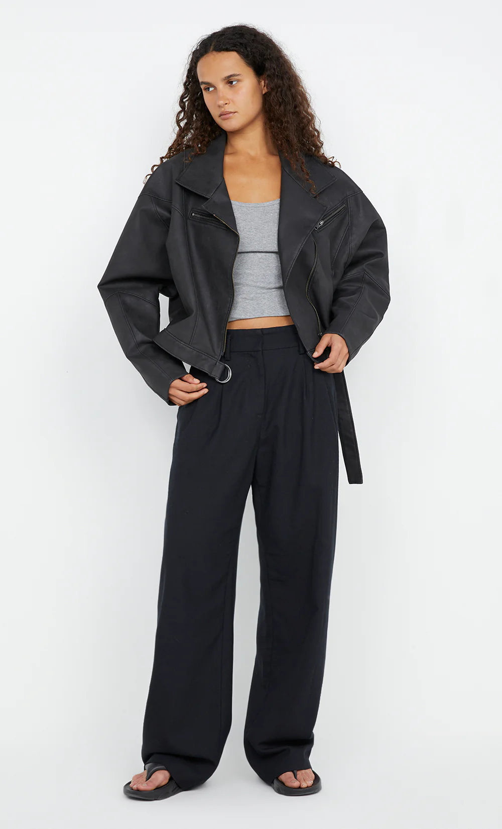 Davie Bomber in Washed Black Bec and Bridge