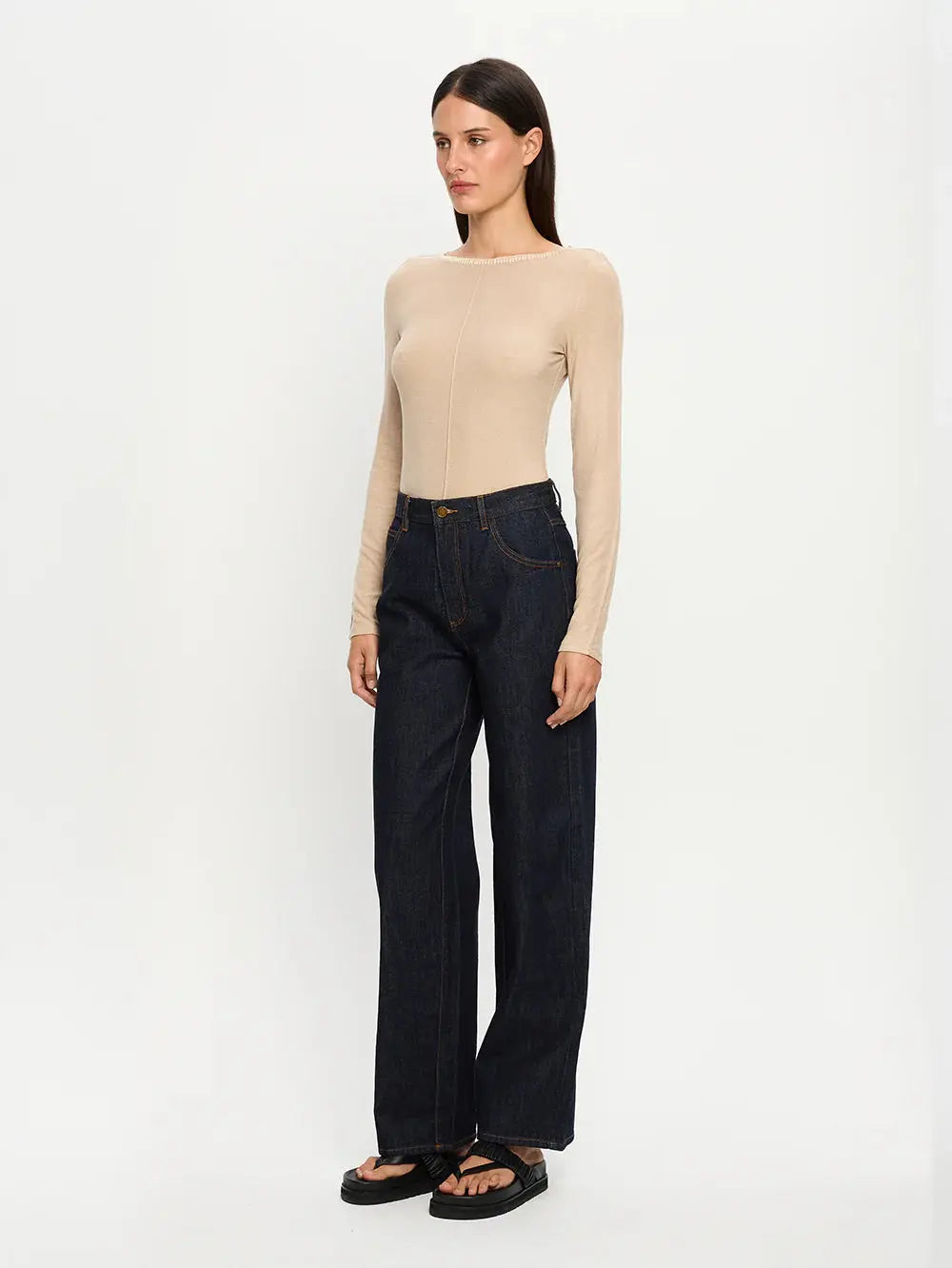 Quinn Knit Top in Taupe Kivari