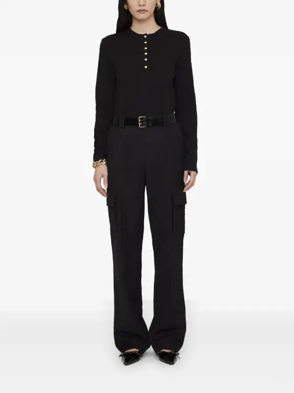 Alessia Long Sleeve Tee in black Anine Bing