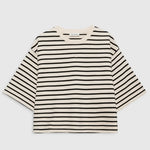 Myers Cropped Tee in Striped French Terry Anine Bing