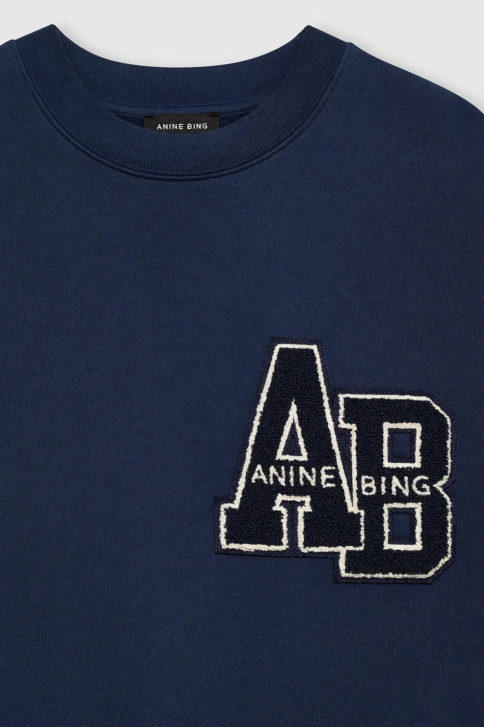 Miles Oversized Letterman Sweatshirt in Navy Blue Anine Bing