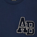 Miles Oversized Letterman Sweatshirt in Navy Blue Anine Bing