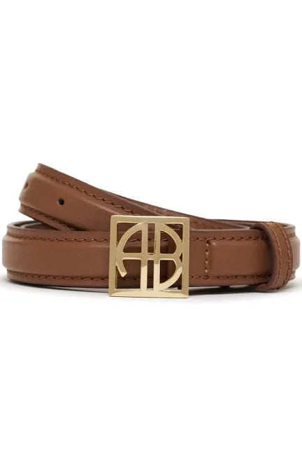 Monogram Belt in Cognac Anine Bing