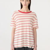 Stripe Boyfriend T-Shirt in Red BASSIKE