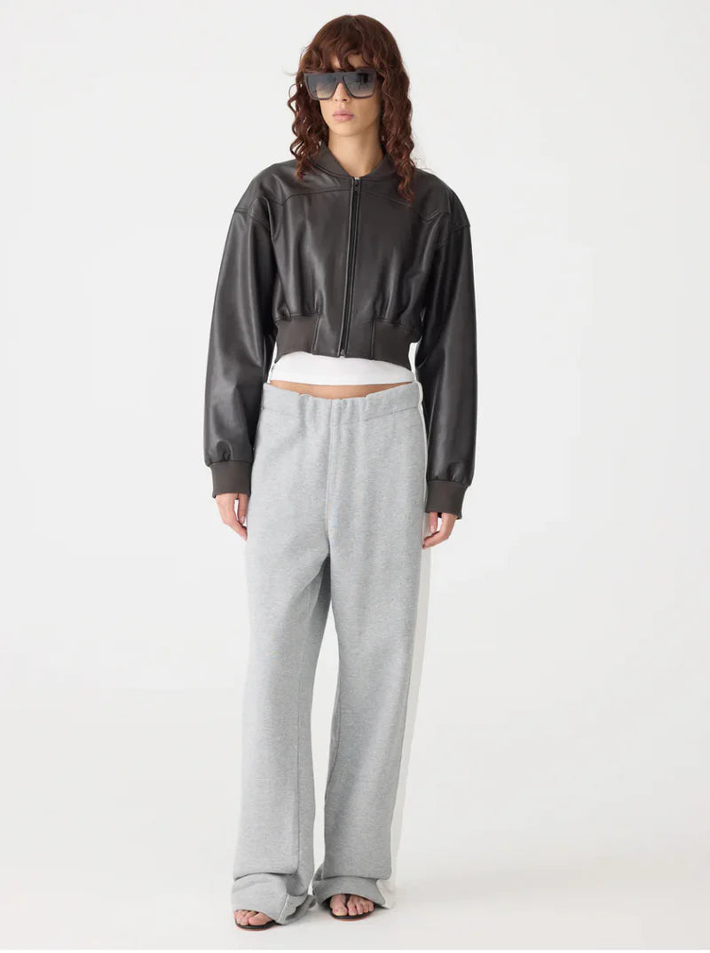 Grey with white stripes trackpant by bassike at clothlifestyle boutique
