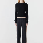 Twill Striped Detail Pant in Black and Argan Bassike