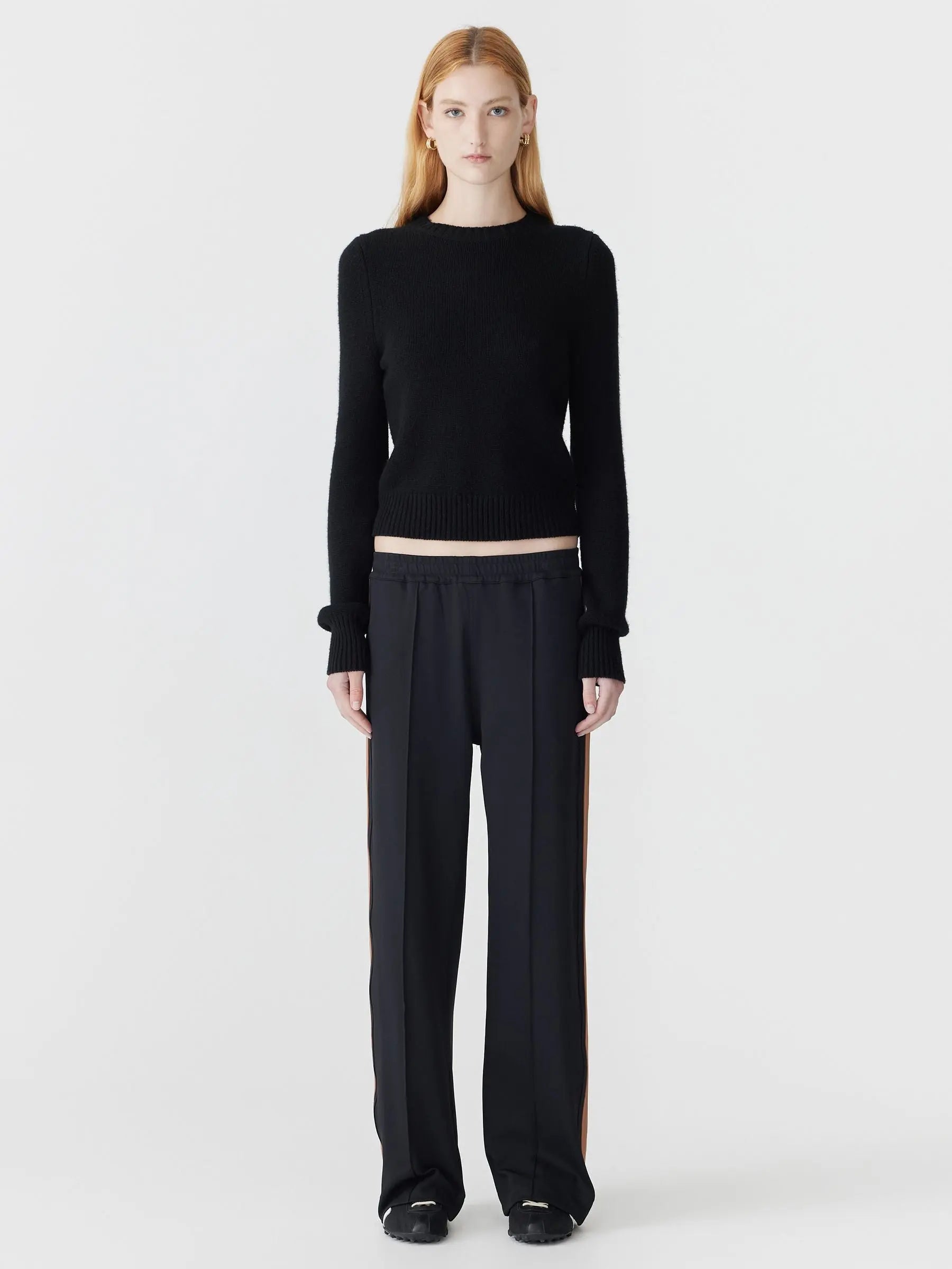 Twill Striped Detail Pant in Black and Argan Bassike