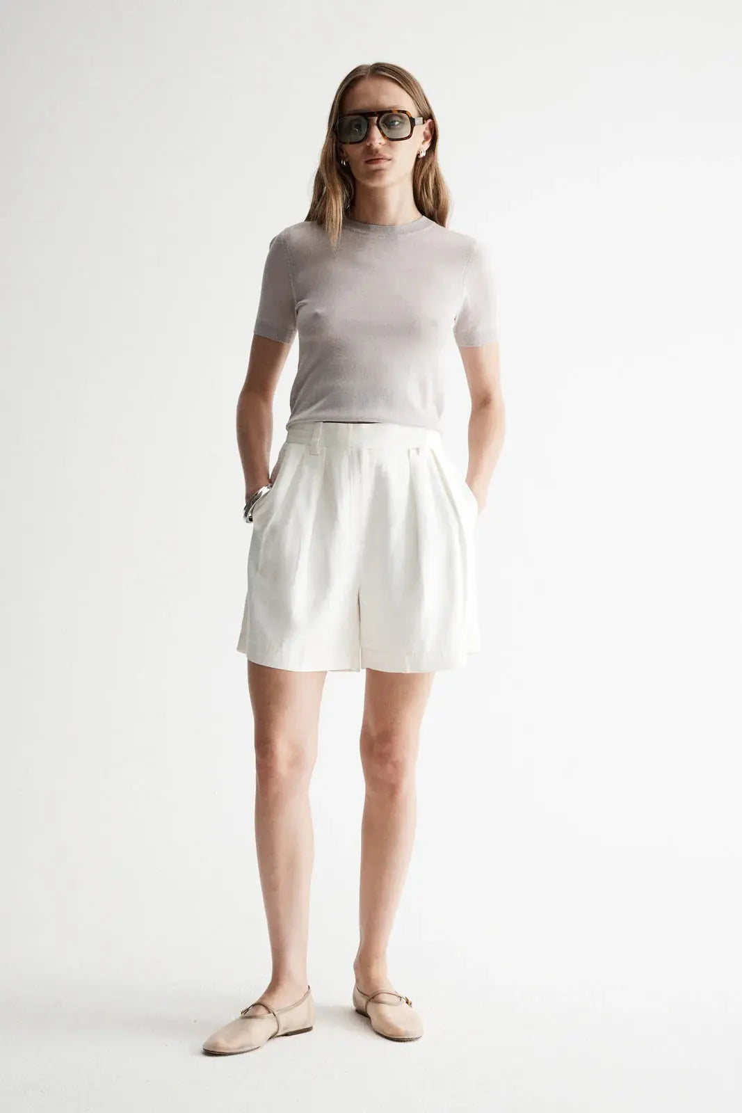 Sandy Knit Tee in Stone Elka Collective