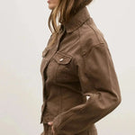 Violet Denim Jacket in Chocolate Bayse Brand