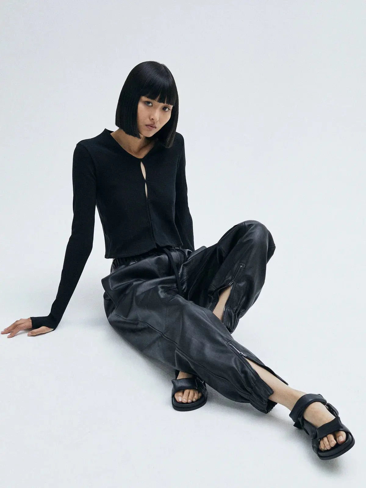 Slim Fit Cutout Detail Rib Top Bassike
