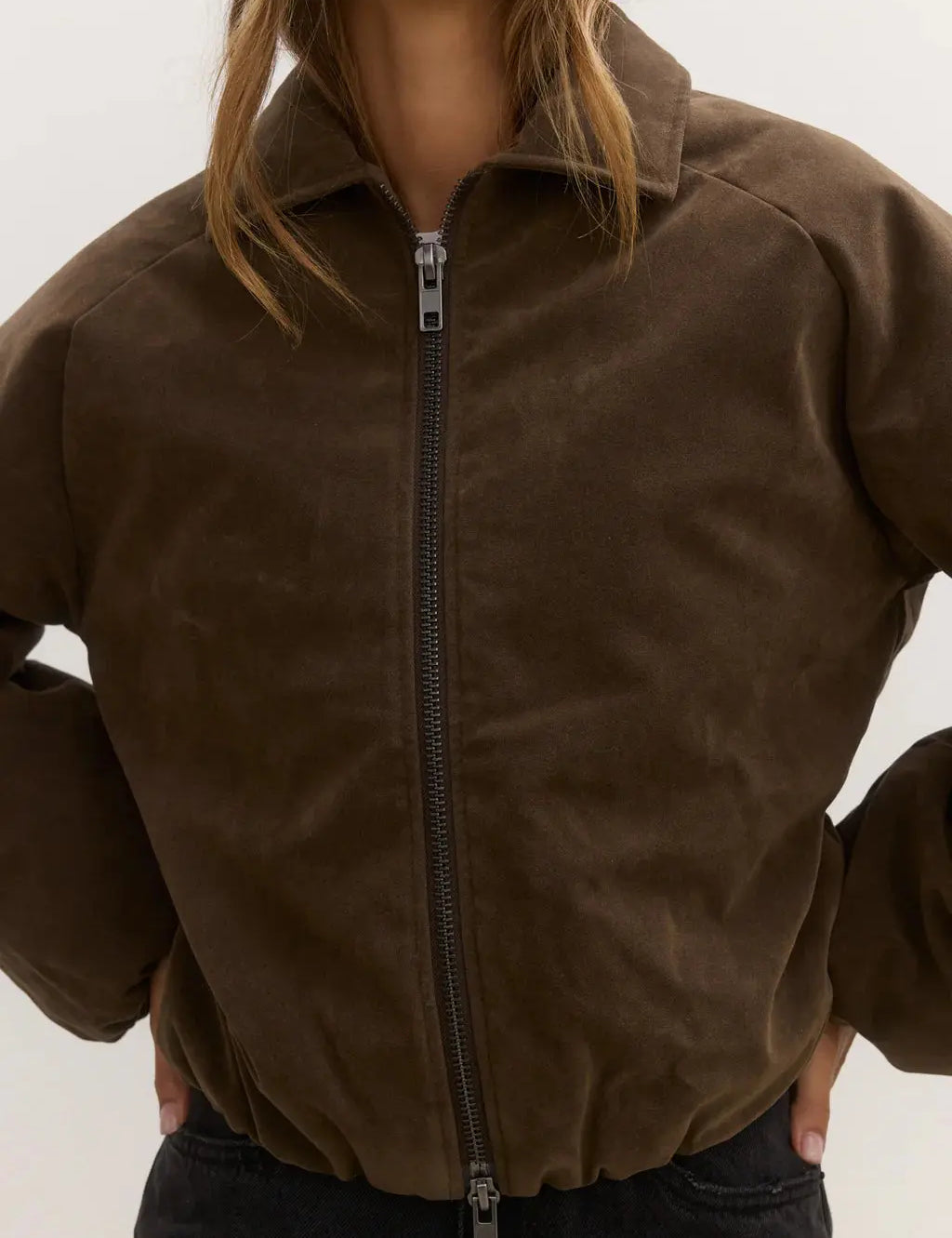 Ceci Faux Suede Bomber - Cloth Lifestyle Boutique- Bayse Brand