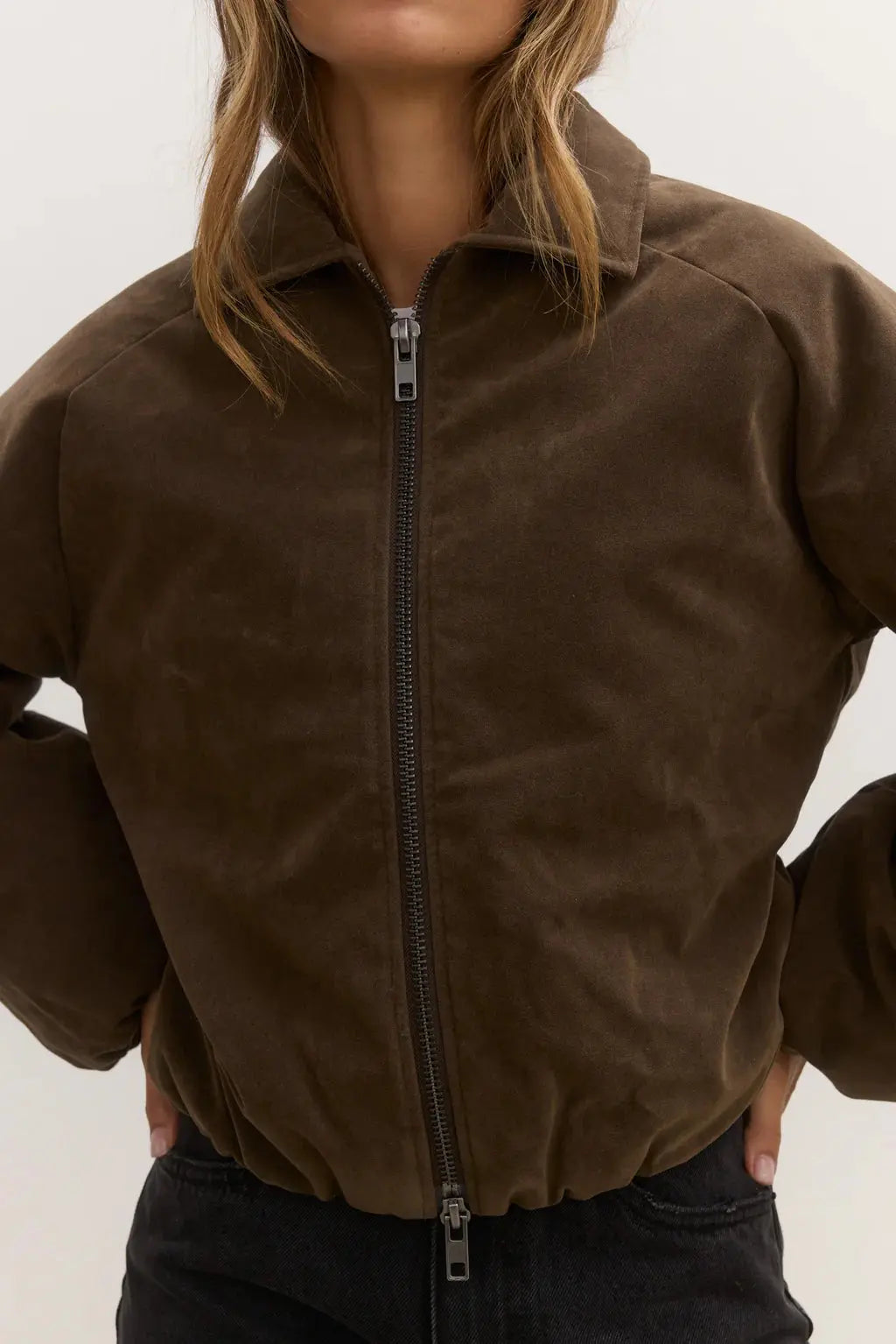 Ceci Faux Suede Bomber - Cloth Lifestyle Boutique- Bayse Brand