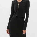 Slim Fit Cutout Detail Rib Top Bassike