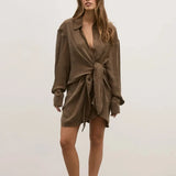 Noah Shirt Dress in Chocolate