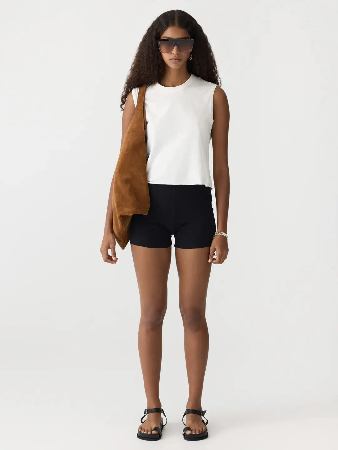 Raw Edge Baby Tank in White BASSIKE