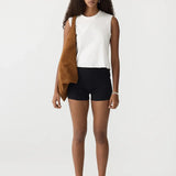 Raw Edge Baby Tank in White BASSIKE
