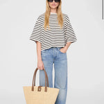 Myers Cropped Tee in Striped French Terry Anine Bing