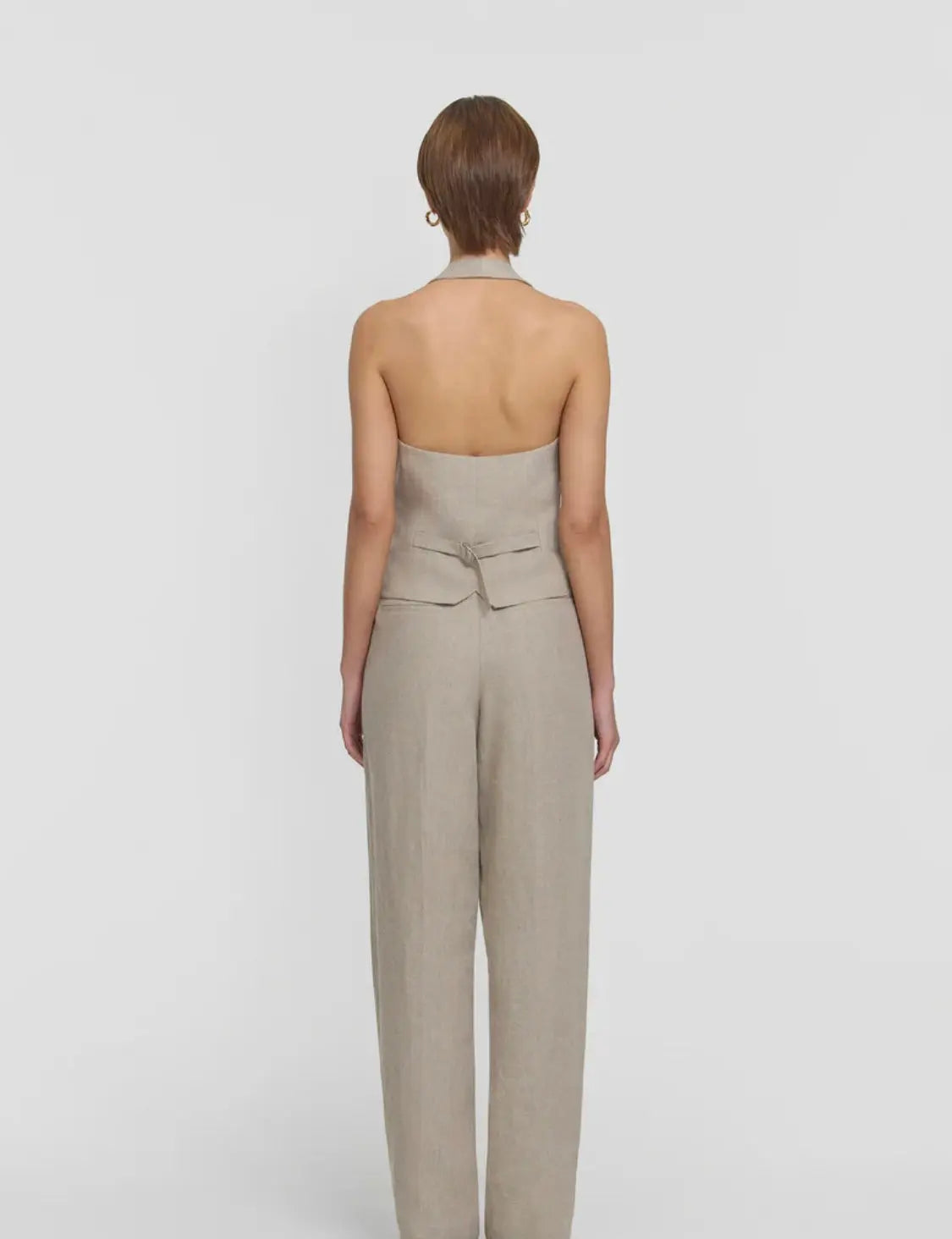 Cadence Vest - Linen Halter Neck Viktoria + Woods