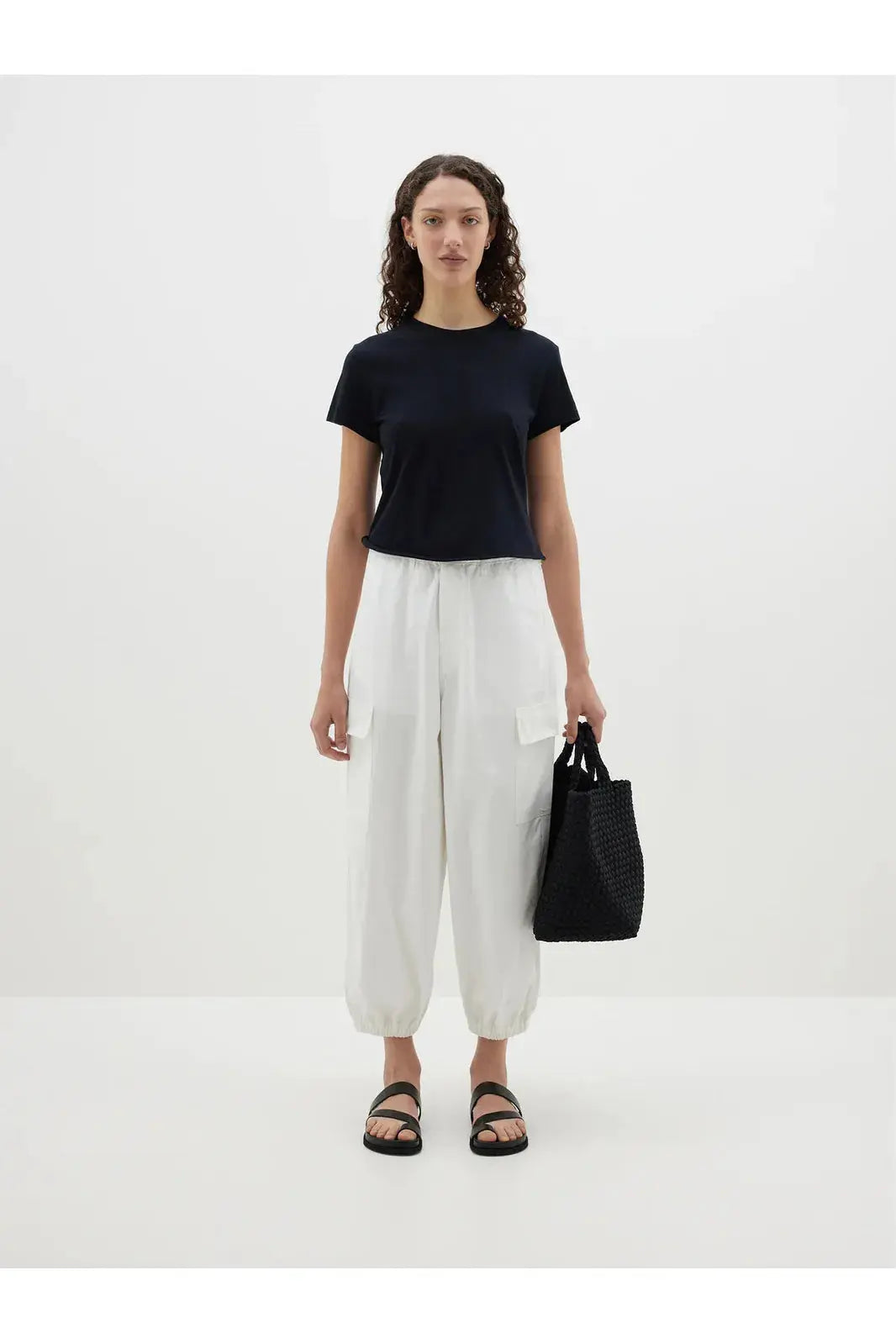 Cotton Canvas Cargo Pant in White