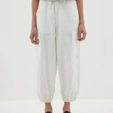 Cotton Canvas Cargo Pant in White