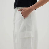 Cotton Canvas Cargo Pant in White