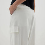 Cotton Canvas Cargo Pant in White