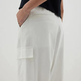 Cotton Canvas Cargo Pant in White