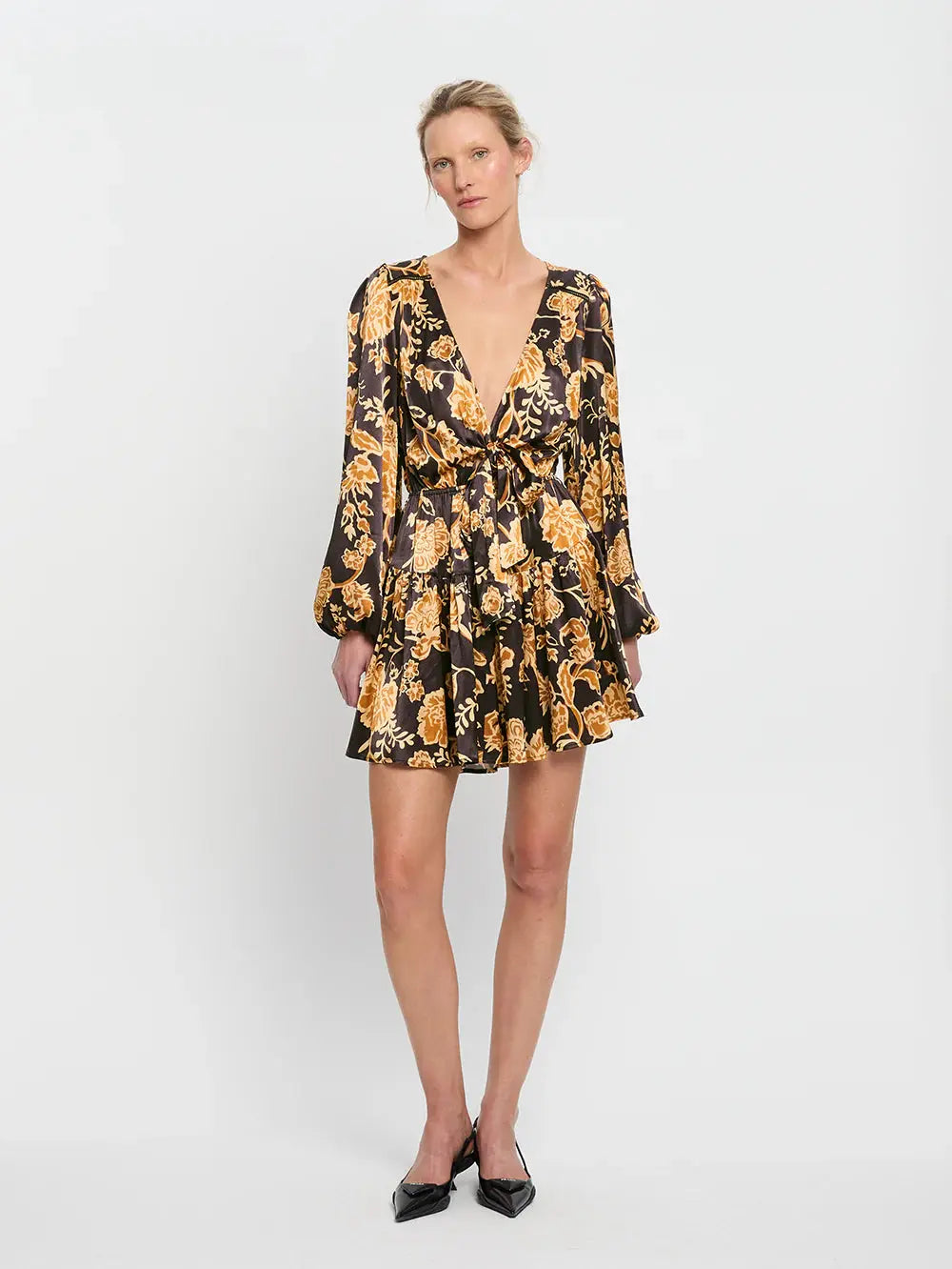Kaia Tie Front Mini Dress Kivari