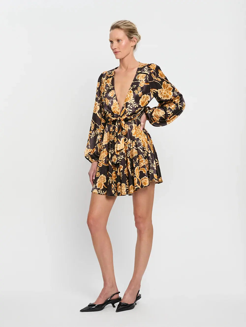 Kaia Tie Front Mini Dress Kivari