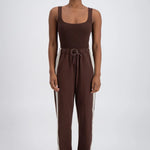 Relaxed pant with stripe brown clothlifestyle boutique