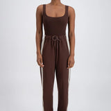 Relaxed pant with stripe brown clothlifestyle boutique