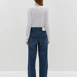Regular Scoop Hem Long Sleeve T-shirt in White