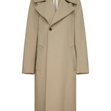 stretch twill coat in light tan product