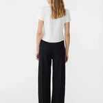 Twill Stripe Detail Pant in Black and White Bassike