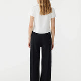 Twill Stripe Detail Pant in Black and White Bassike