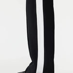 Twill Stripe Detail Pant in Black and White Bassike