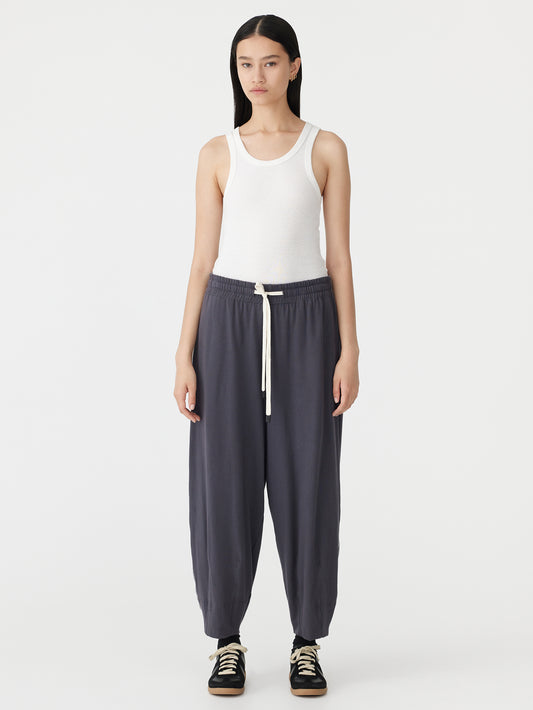 Voluminous Jersey Pant in Washed Navy