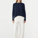 Slouch Circle Long Sleeve Tee in Blue Ink