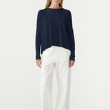 Slouch Circle Long Sleeve Tee in Blue Ink